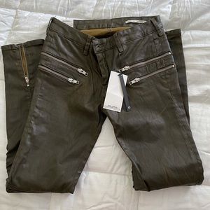 Zara skinny coat biker pants NWT